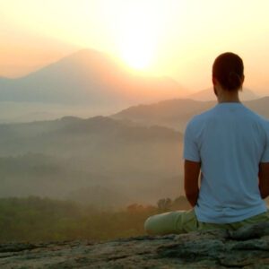 man sunrise meditatiion