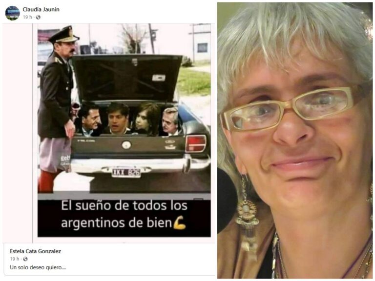 Reivindicó a la dictadura y la echaron Jaunin posteo 1