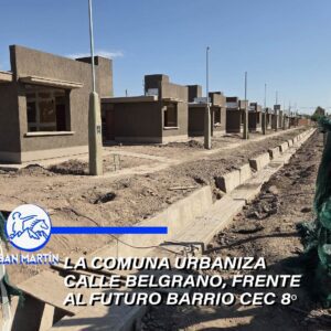 La comuna de Gral. San Martín lleva adelante la urbanización de calle Belgrano, de Ciudad, entre Breyer y Lainez, una obra licitada que comenzó a ejecutarse hace una semana y que dotará de cuneta, cordón y banquina a
