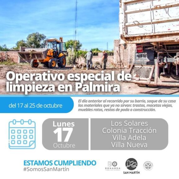 San Martin pone en marcha el operativo de Limpieza. WhatsApp Image 2022-10-16 at 10.53.23