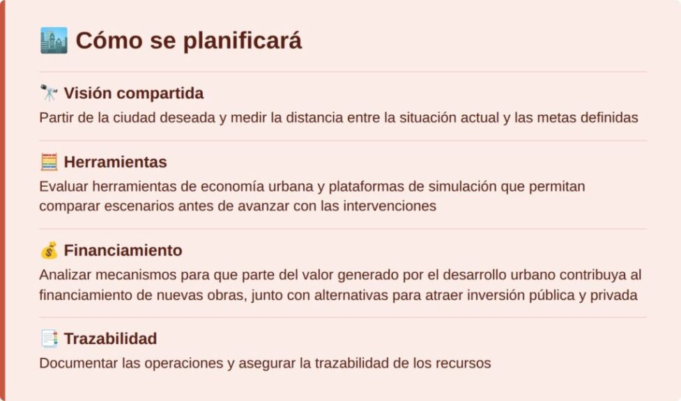 Cómo se planificará el desarrollo urbano