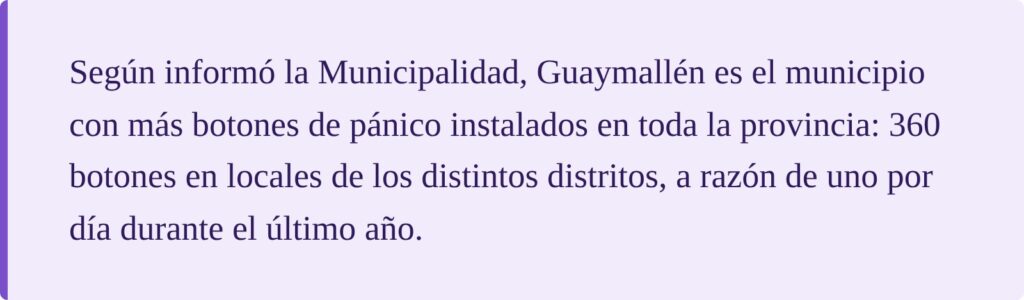 Guaymallén, el municipio con más botones de pánico instalados en la provincia