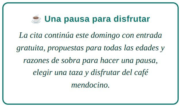 Una pausa para disfrutar