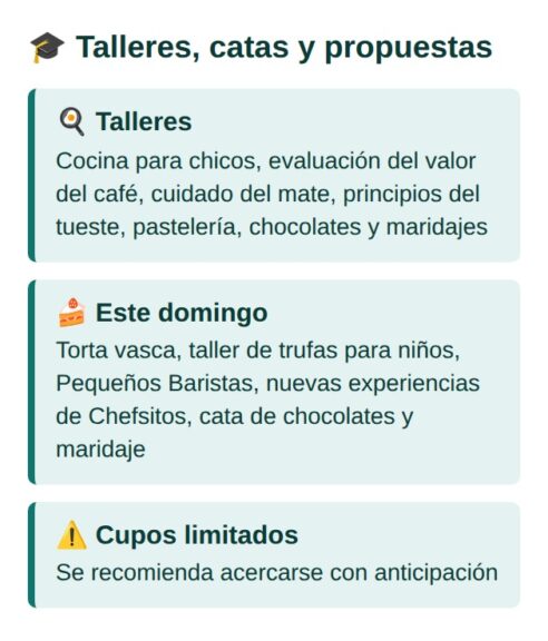 Talleres, catas y propuestas