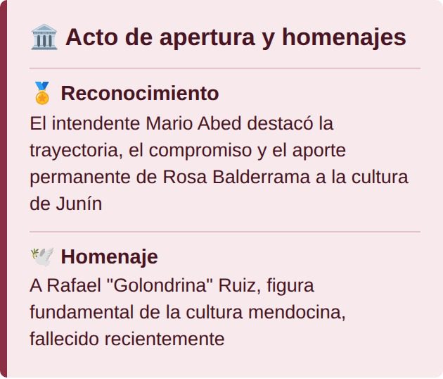 Acto de apertura y homenajes