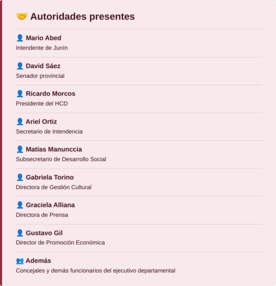 Autoridades presentes
