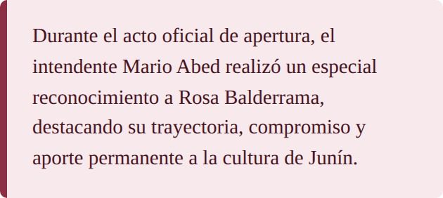 Reconocimiento del intendente a Rosa Balderrama