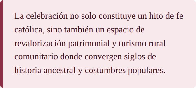Hito de fe católica y espacio de revalorización patrimonial y turismo rural comunitario