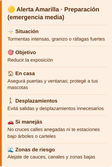 Alerta Amarilla: preparación