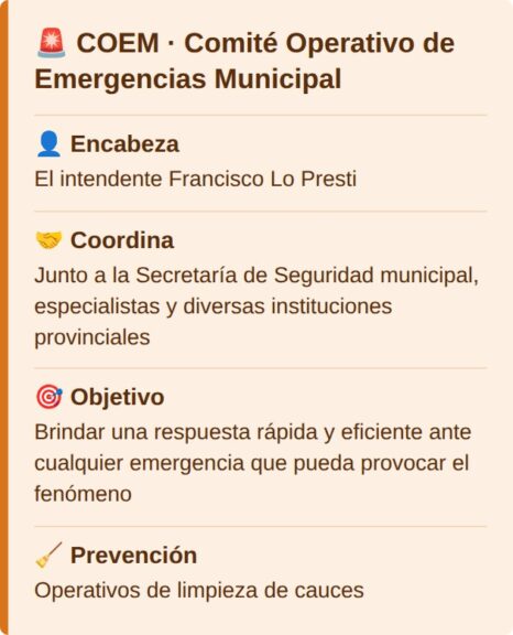 COEM, Comité Operativo de Emergencias Municipal
