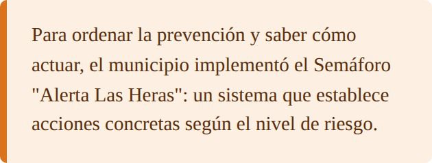 Semáforo “Alerta Las Heras”: acciones concretas según el nivel de riesgo