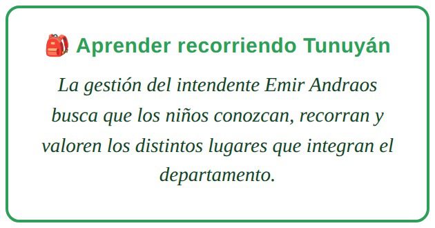 Aprender recorriendo Tunuyán
