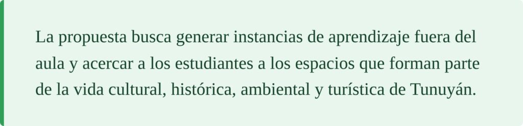 Aprendizaje fuera del aula en Tunuyán