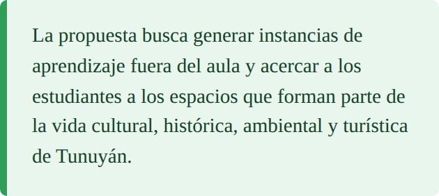 Aprendizaje fuera del aula en Tunuyán