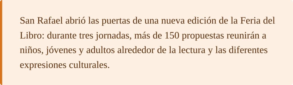 Resumen de la Feria del Libro de San Rafael