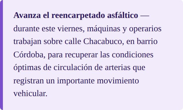Avanza el reencarpetado asfáltico en barrio Córdoba