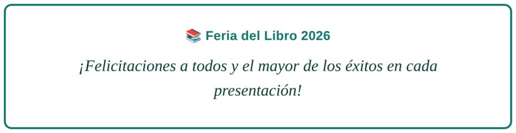 Feria del Libro 2026: felicitaciones a todos