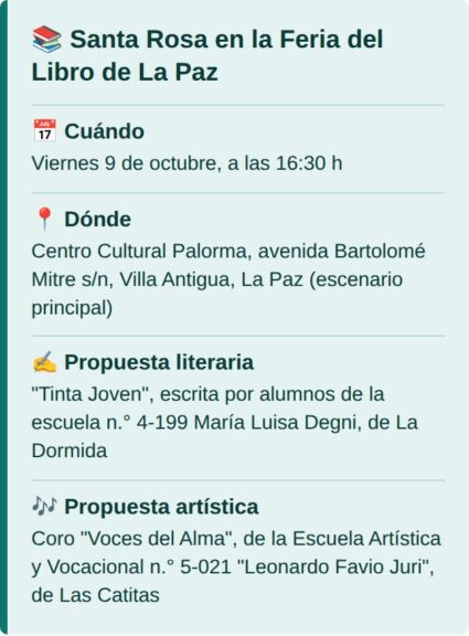 Santa Rosa en la Feria del Libro de La Paz