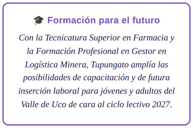 Cierre de la nota: formación para el futuro