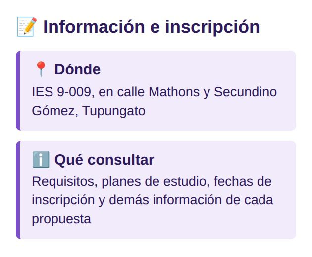 Información e inscripción