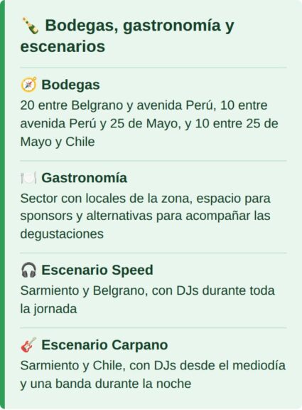 Bodegas, gastronomía y escenarios