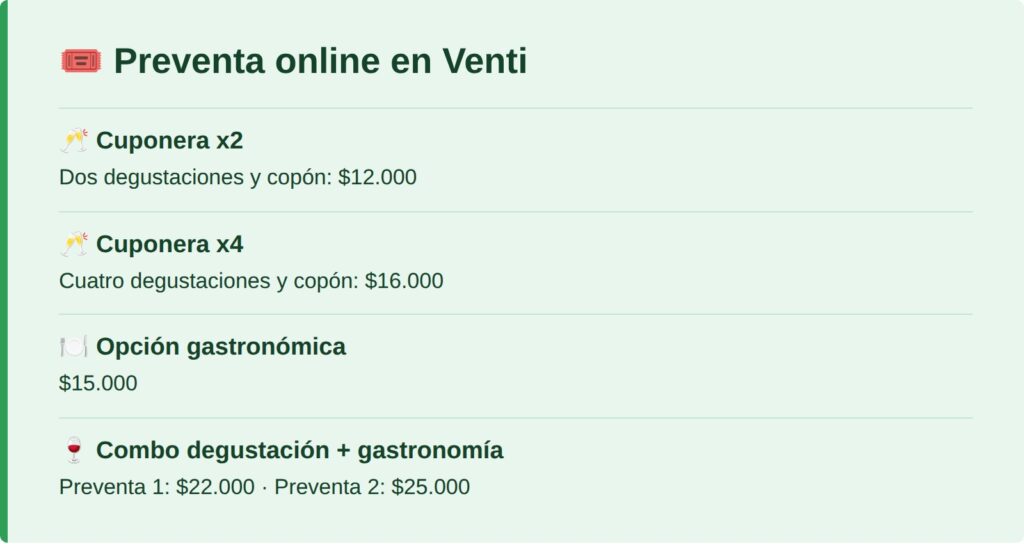 Preventa online en Venti y valores