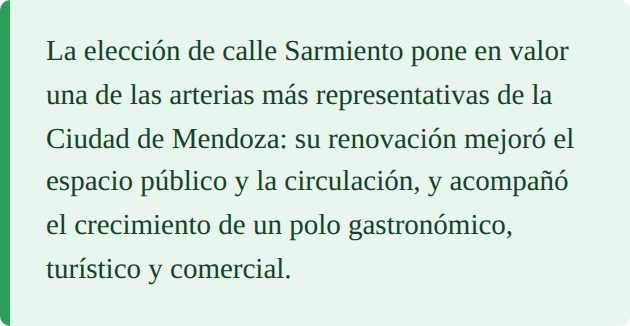 Calle Sarmiento, una de las arterias más representativas de la Ciudad de Mendoza